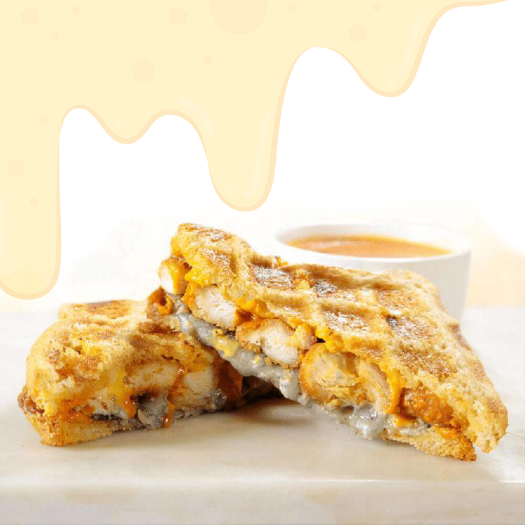 Buffalo Chicken Waffle Melt – Crispy, Cheesy & Spicy Delight